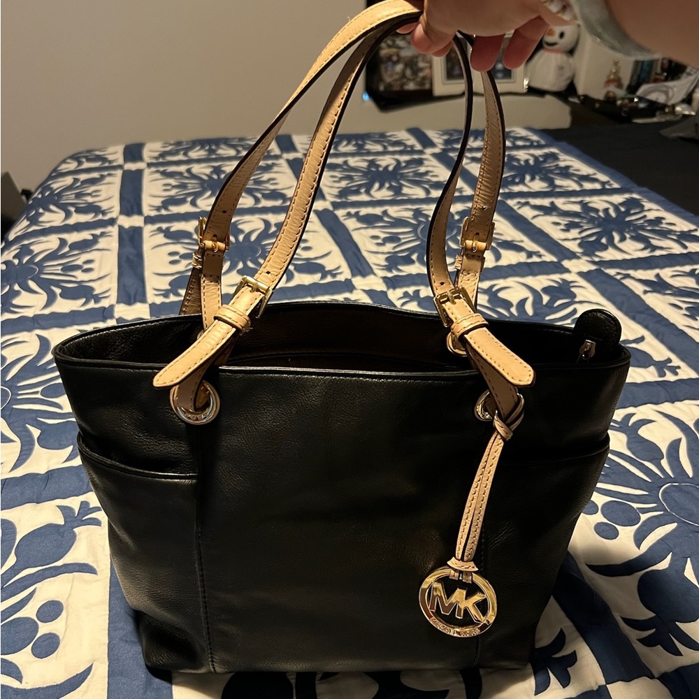 Michael Kors Pebble Grain Tote with Gold Charm